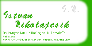 istvan mikolajcsik business card